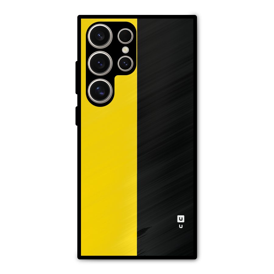 Yellow Black Super Minimalistic Metal Back Case for Galaxy S24 Ultra