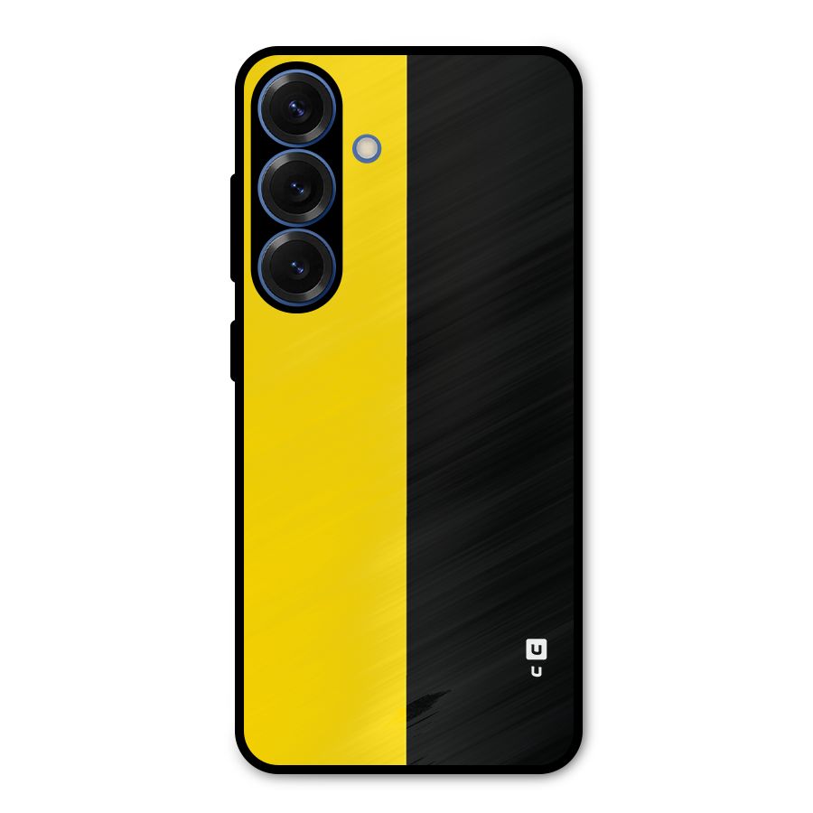 Yellow Black Super Minimalistic Metal Back Case for Galaxy S25