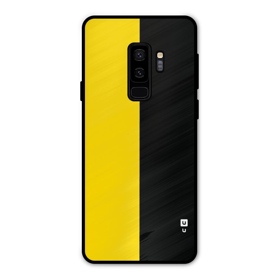 Yellow Black Super Minimalistic Metal Back Case for Galaxy S9 Plus