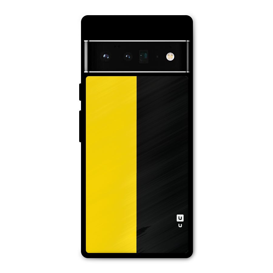 Yellow Black Super Minimalistic Metal Back Case for Google Pixel 6 Pro