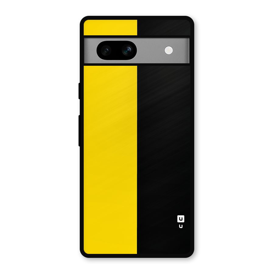 Yellow Black Super Minimalistic Metal Back Case for Google Pixel 7a