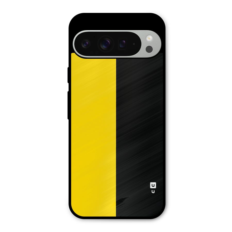 Yellow Black Super Minimalistic Metal Back Case for Google Pixel 9 Pro XL