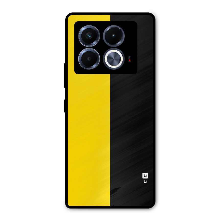 Yellow Black Super Minimalistic Metal Back Case for Infinix Note 40 5G