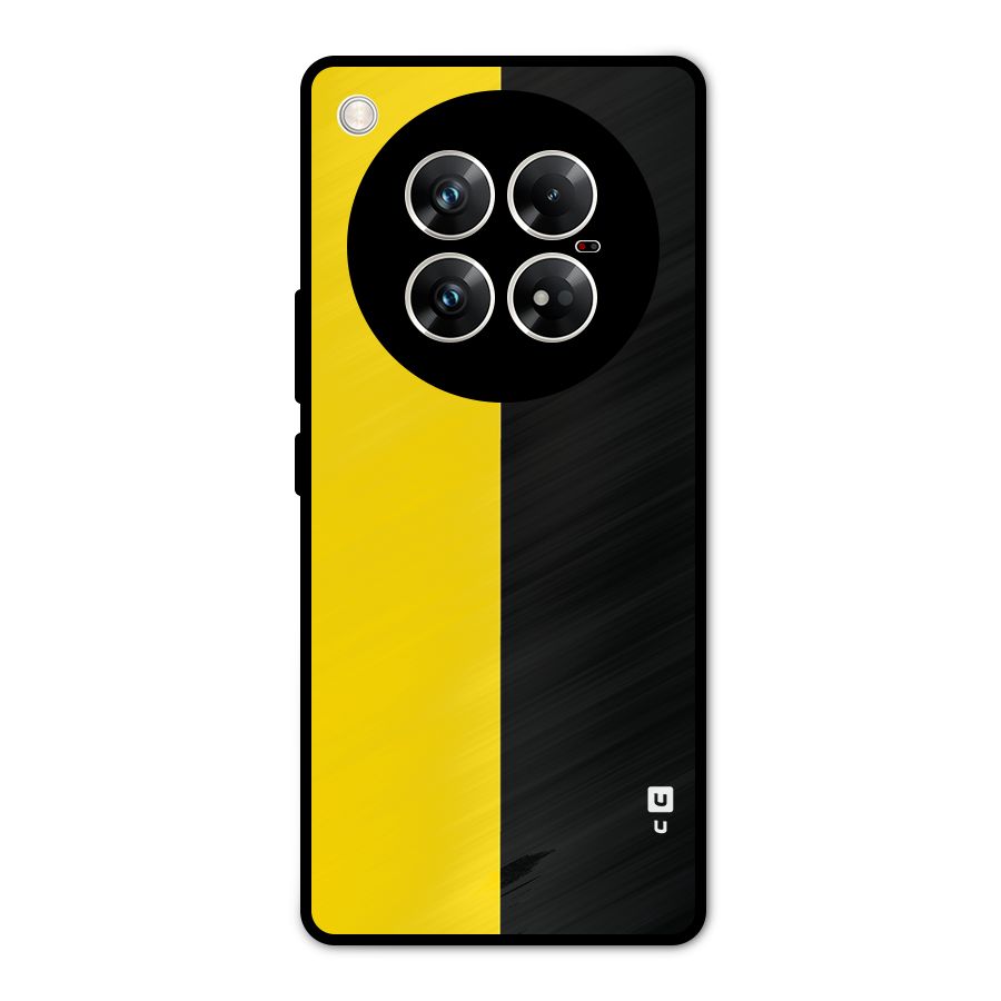 Yellow Black Super Minimalistic Metal Back Case for Infinix Zero 40 5G