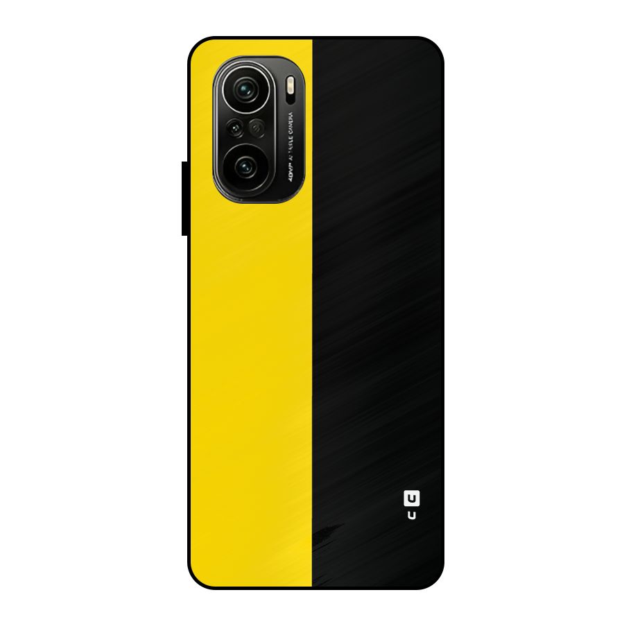 Yellow Black Super Minimalistic Metal Back Case for Mi 11X Pro