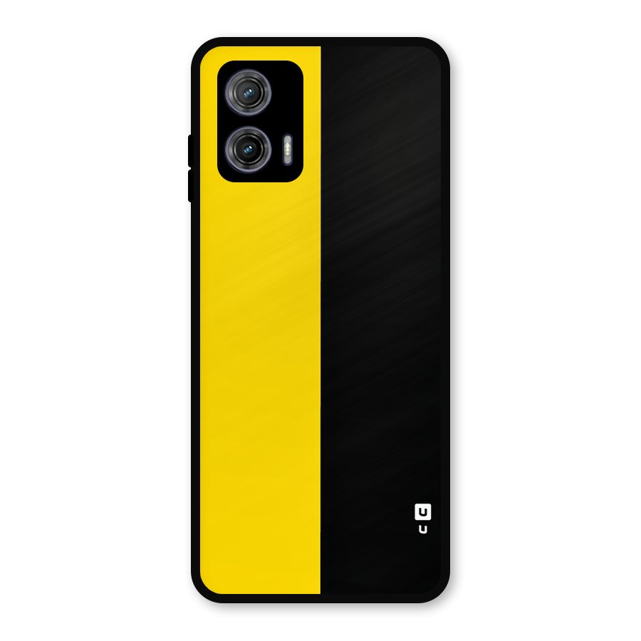 Yellow Black Super Minimalistic Metal Back Case for Moto G73