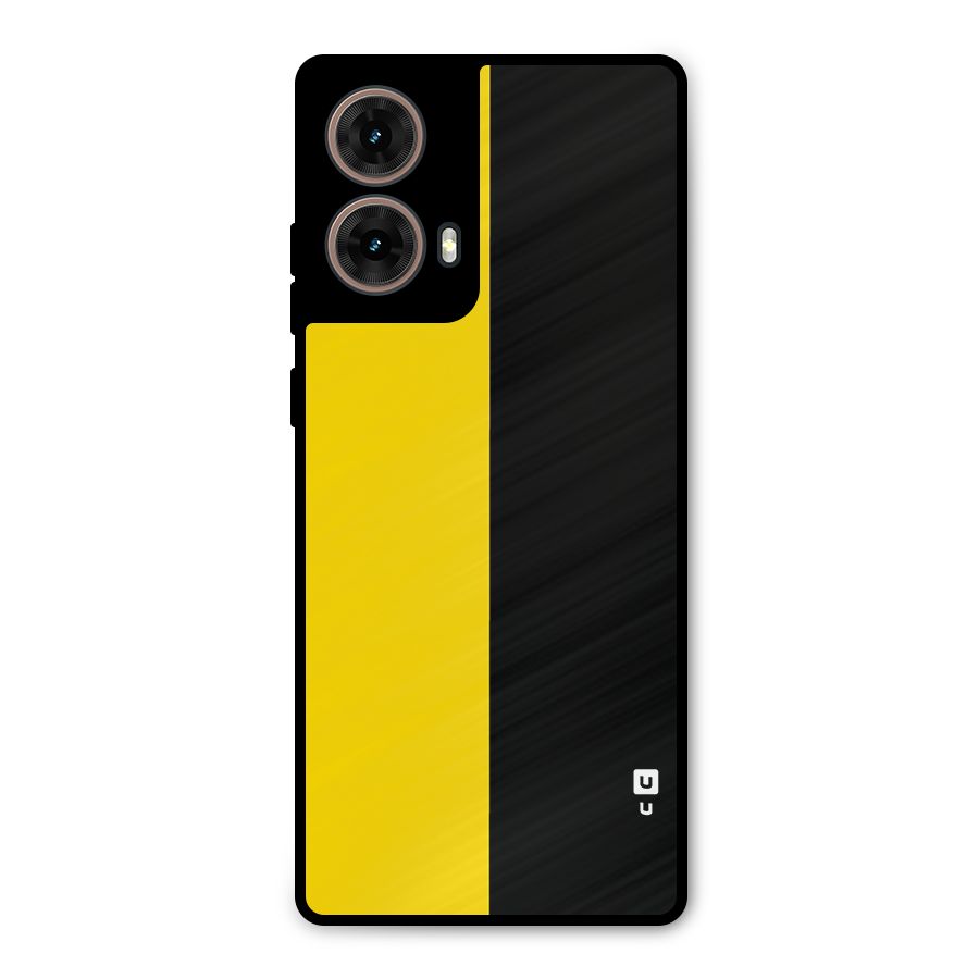 Yellow Black Super Minimalistic Metal Back Case for Moto G85