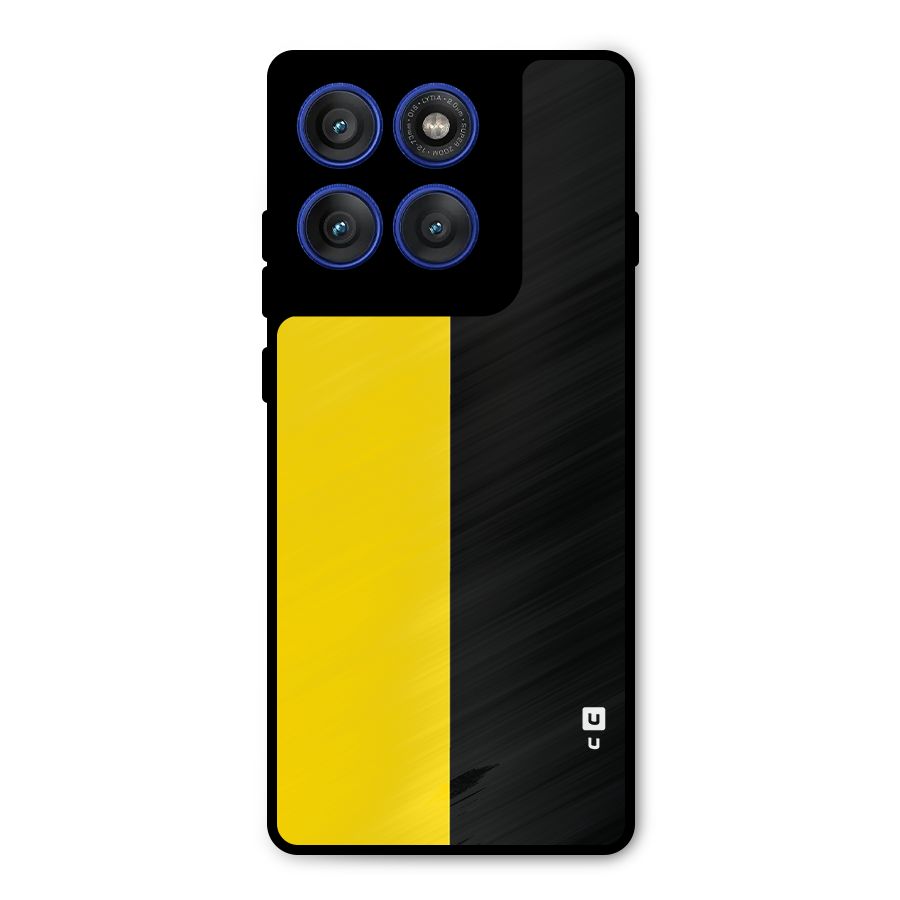 Yellow Black Super Minimalistic Metal Back Case for Motorola Edge 60 Pro