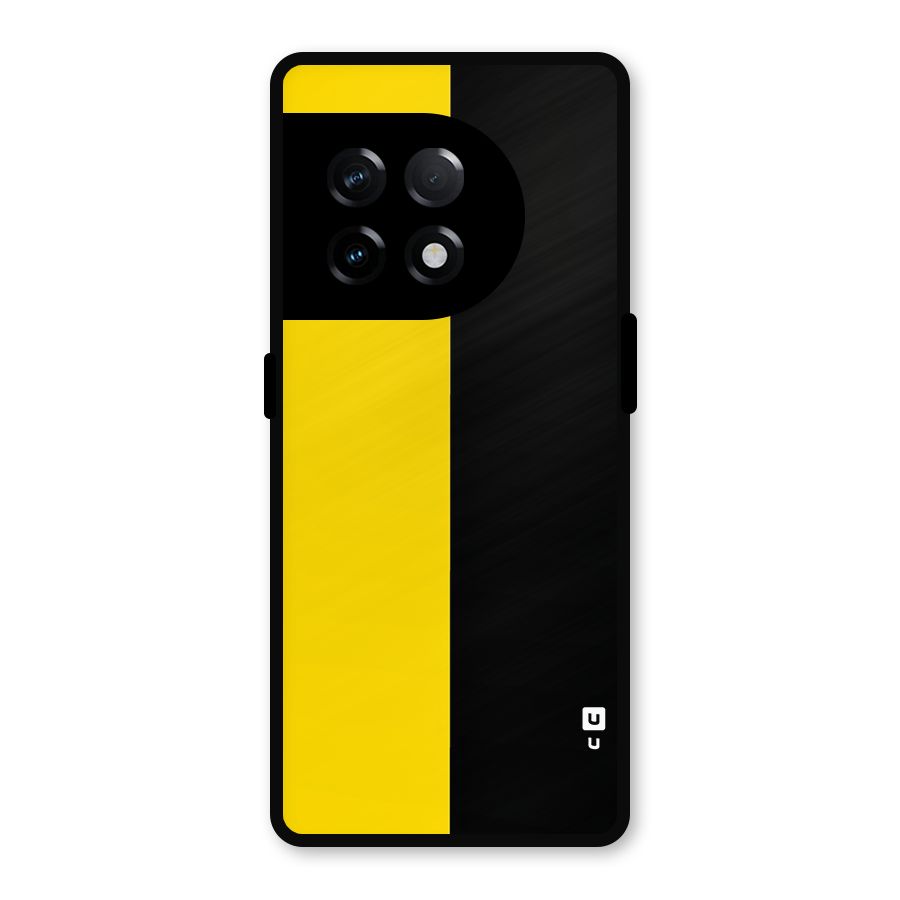 Yellow Black Super Minimalistic Metal Back Case for OnePlus 11R