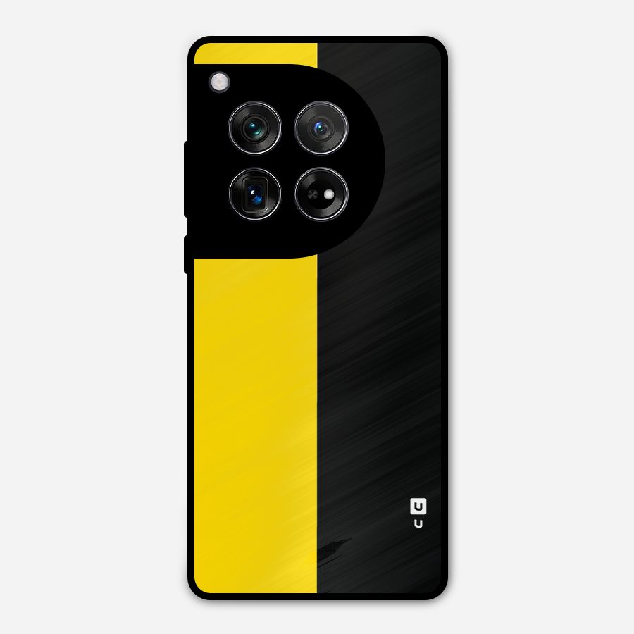Yellow Black Super Minimalistic Metal Back Case for OnePlus 12