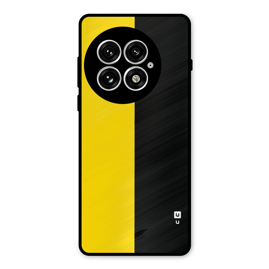Yellow Black Super Minimalistic Metal Back Case for OnePlus 13