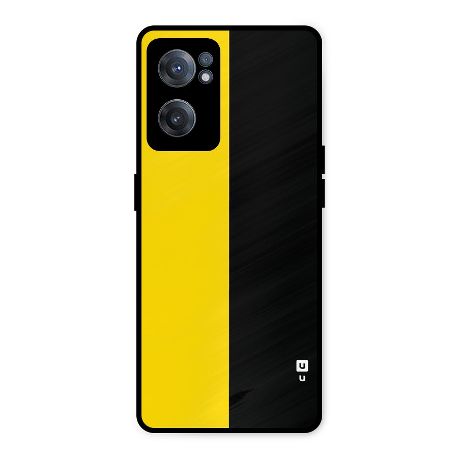 Yellow Black Super Minimalistic Metal Back Case for OnePlus Nord CE 2 5G