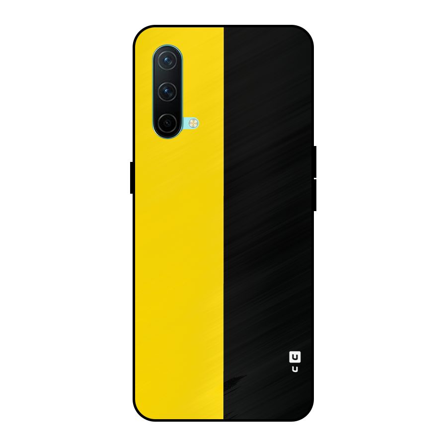 Yellow Black Super Minimalistic Metal Back Case for OnePlus Nord CE 5G