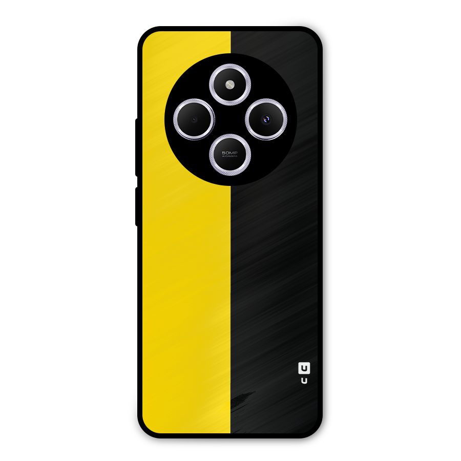Yellow Black Super Minimalistic Metal Back Case for Poco C75 5G