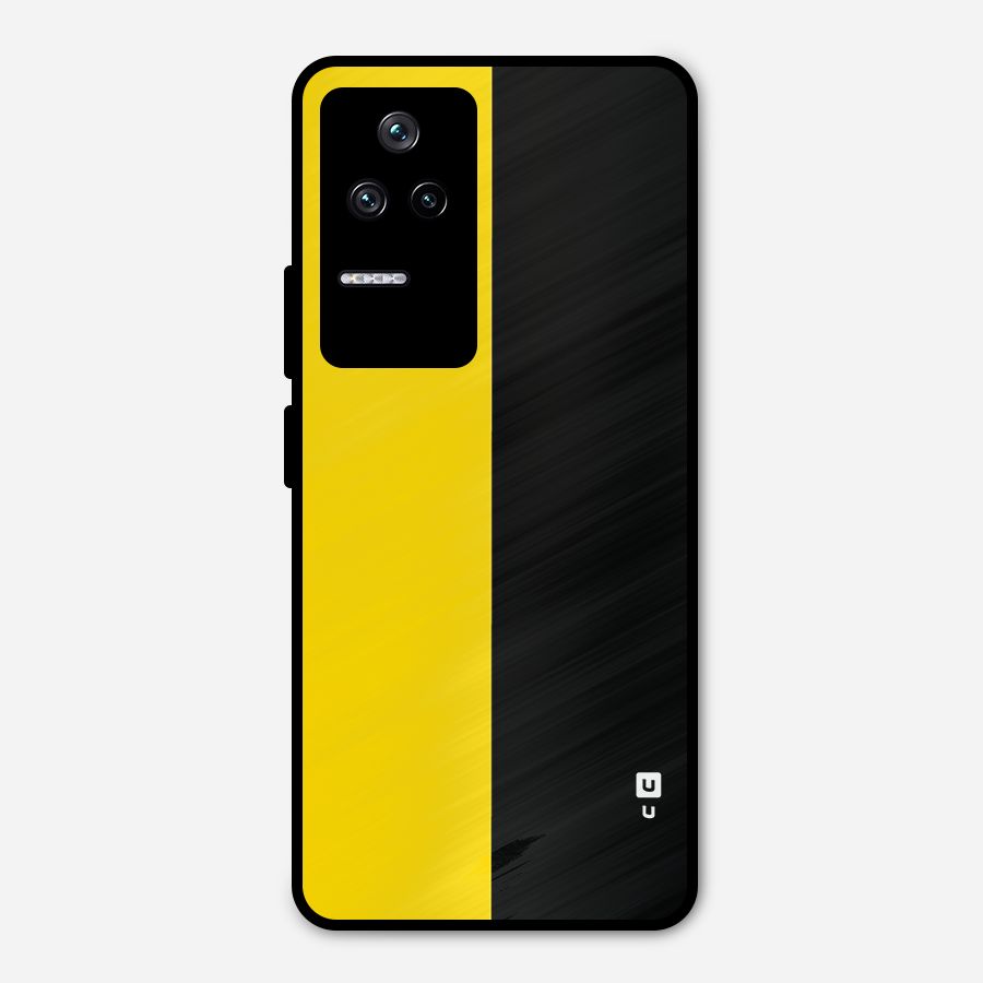 Yellow Black Super Minimalistic Metal Back Case for Poco F4 5G