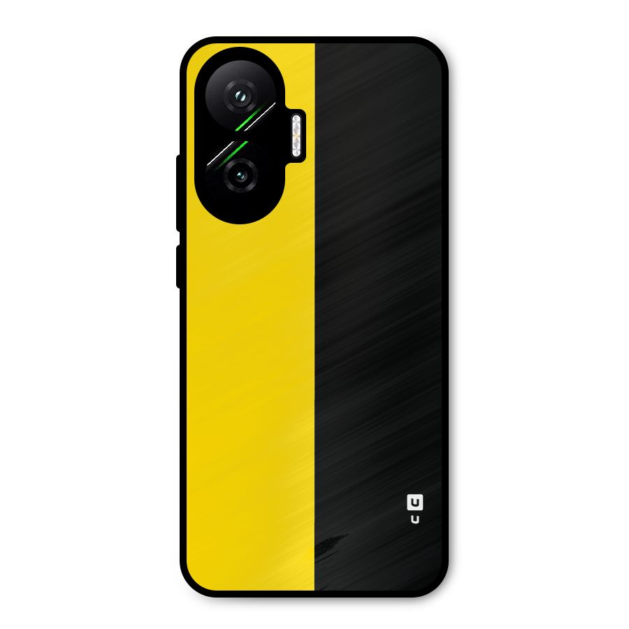 Yellow Black Super Minimalistic Metal Back Case for Poco F7