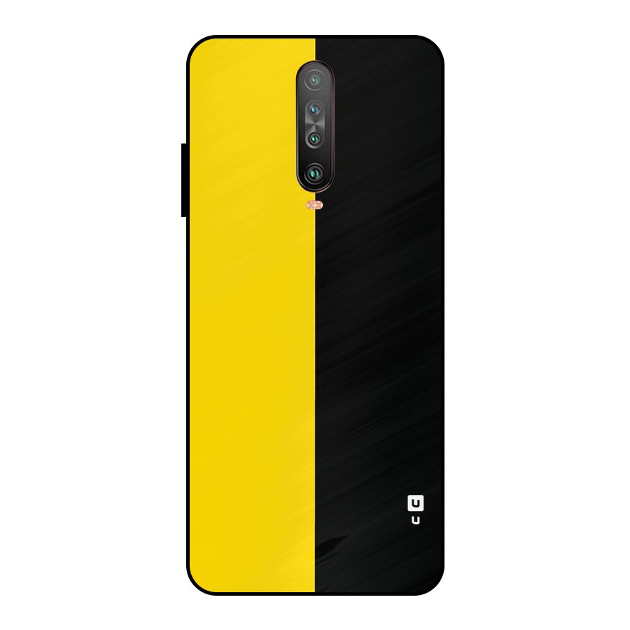 Yellow Black Super Minimalistic Metal Back Case for Poco X2