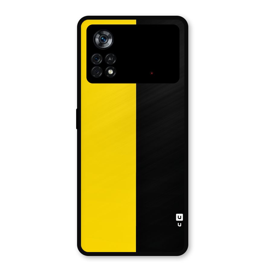 Yellow Black Super Minimalistic Metal Back Case for Poco X4 Pro 5G
