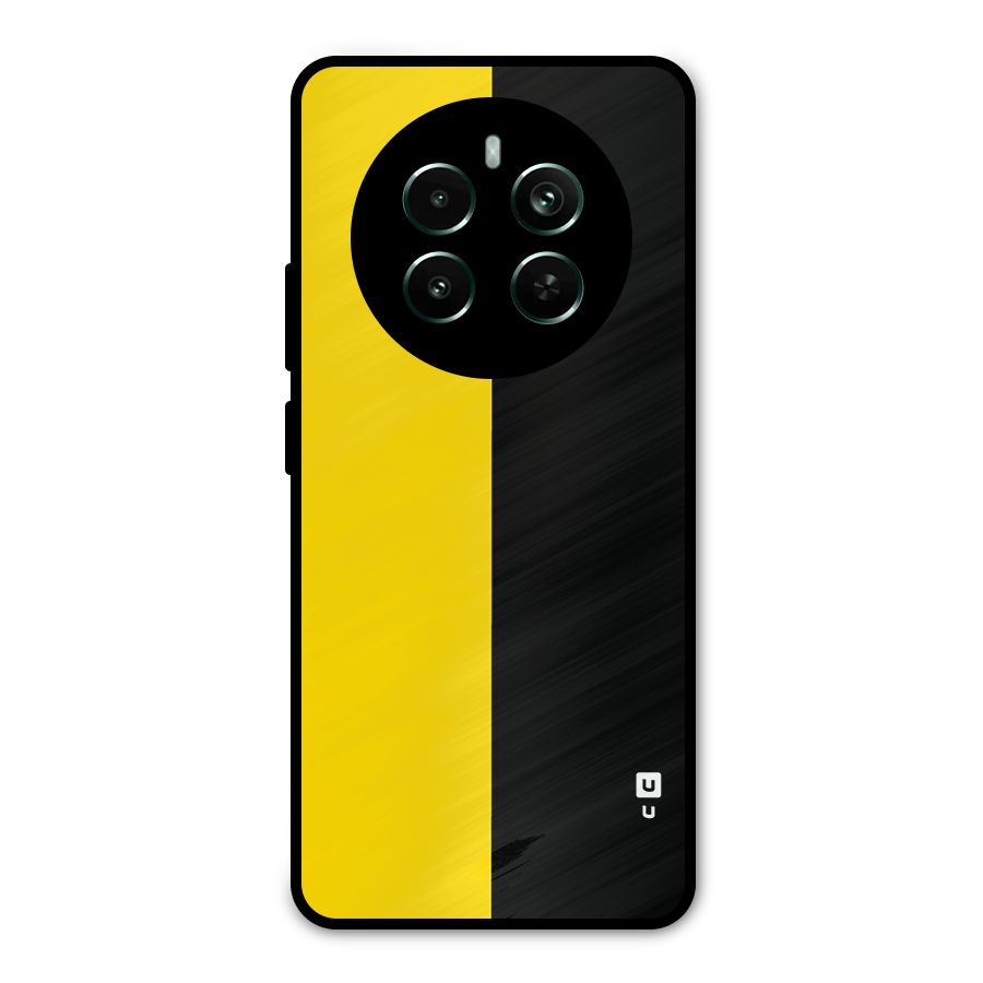 Yellow Black Super Minimalistic Metal Back Case for Realme 12 Pro Plus