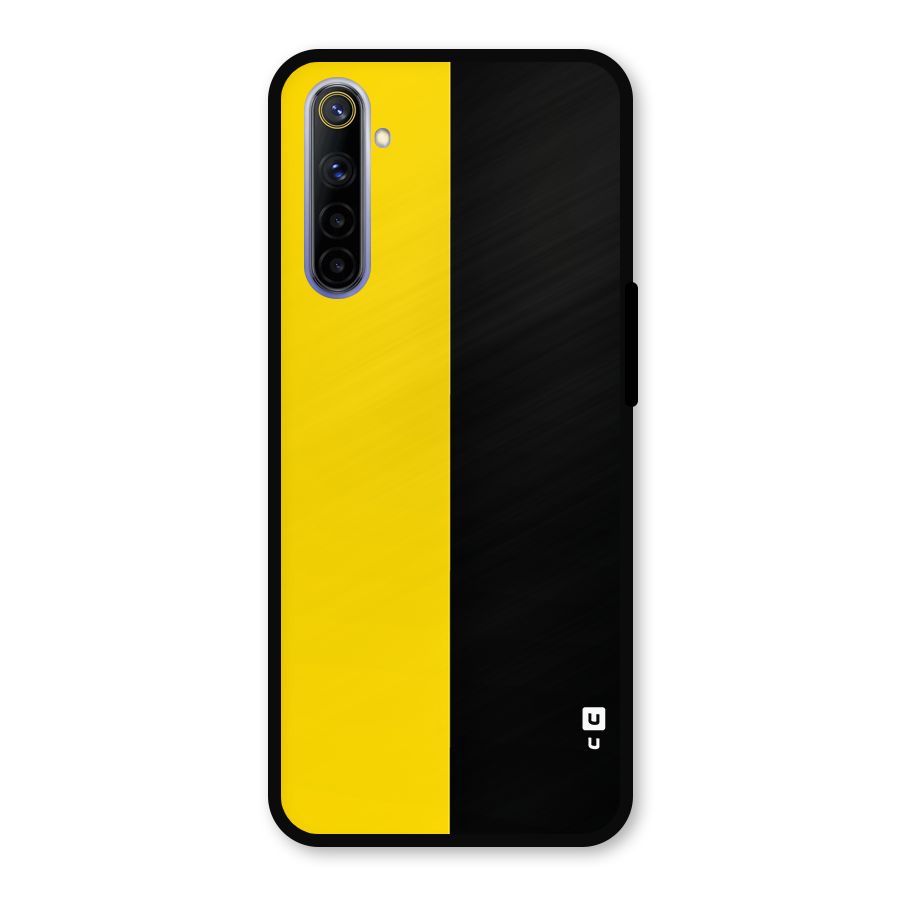 Yellow Black Super Minimalistic Metal Back Case for Realme 6i