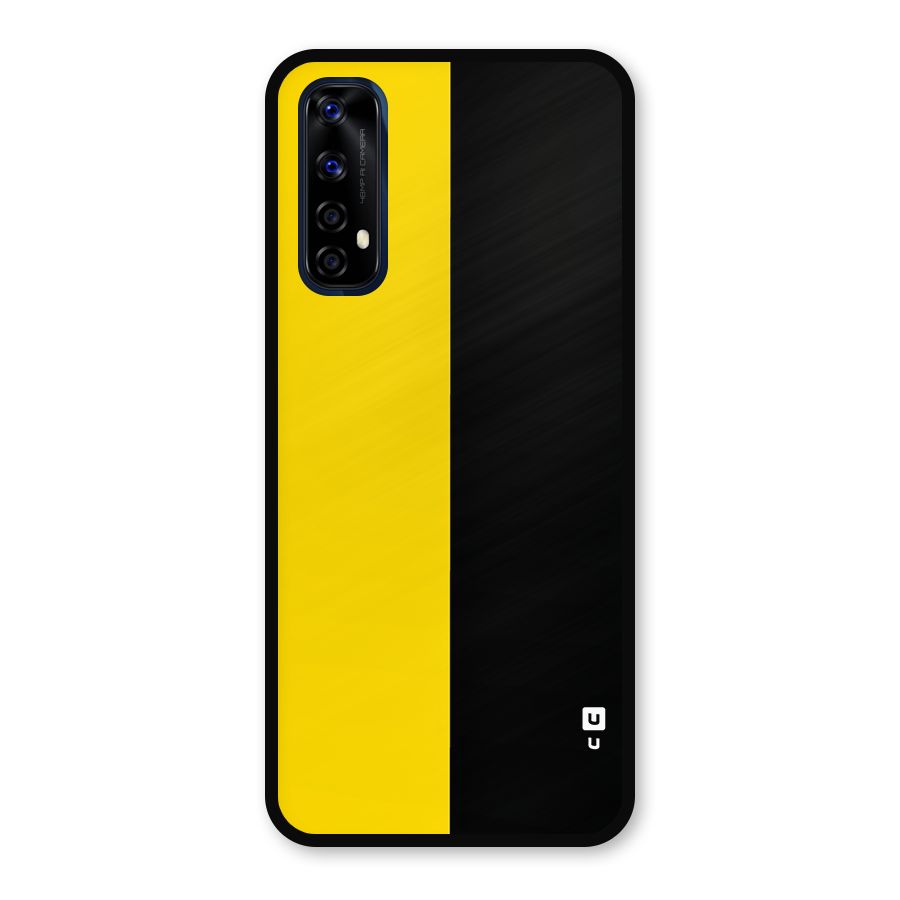 Yellow Black Super Minimalistic Metal Back Case for Realme 7