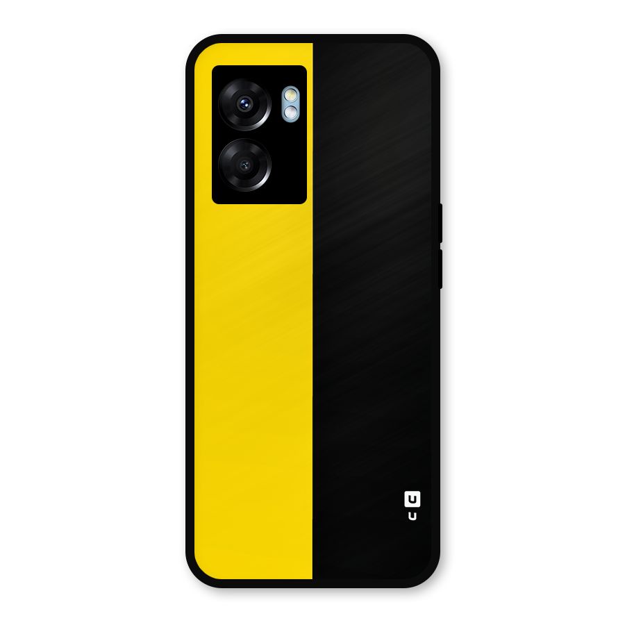 Yellow Black Super Minimalistic Metal Back Case for Realme Narzo 50 5G