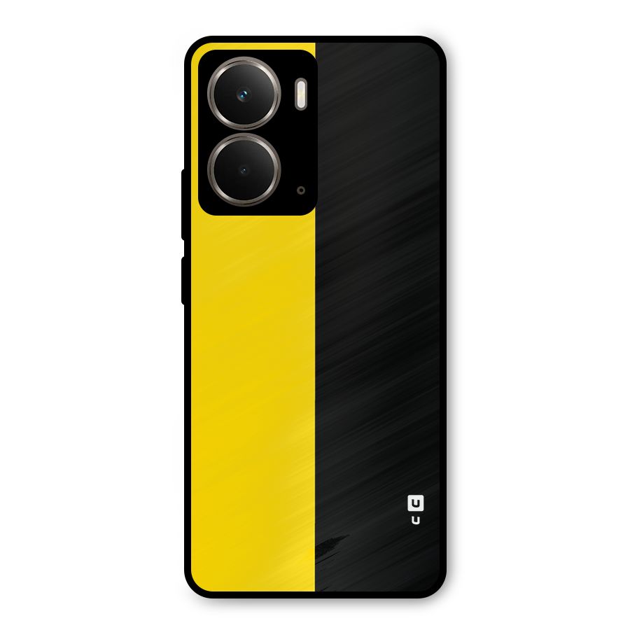 Yellow Black Super Minimalistic Metal Back Case for Realme P3