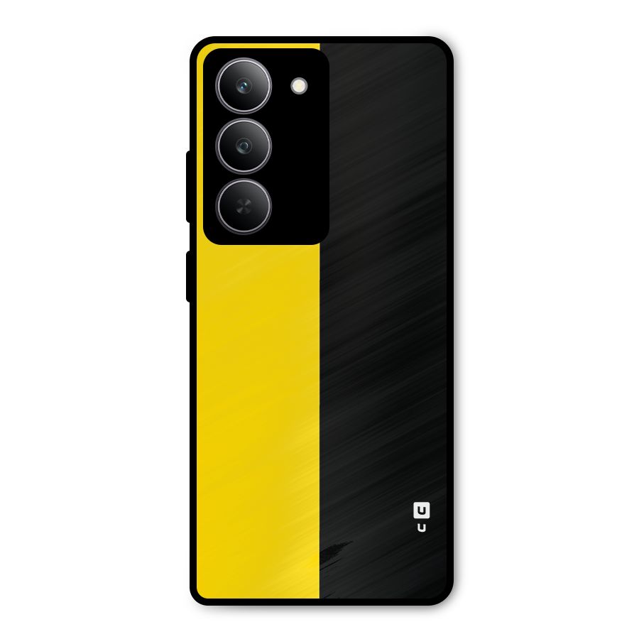 Yellow Black Super Minimalistic Metal Back Case for Realme P3x