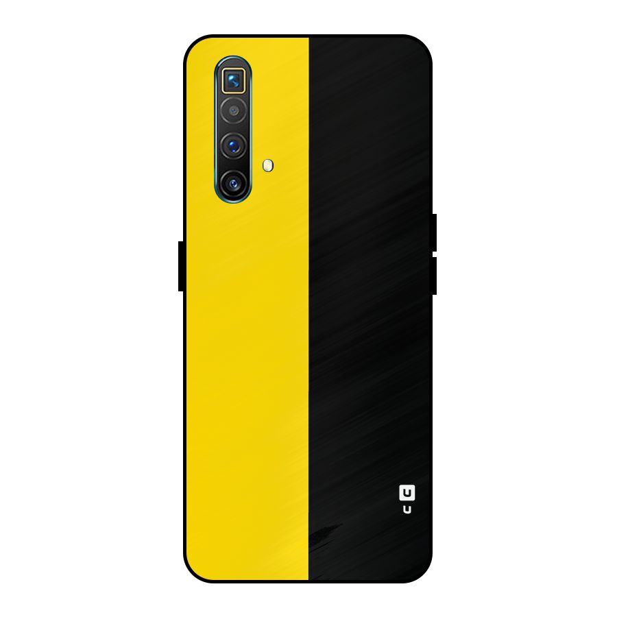 Yellow Black Super Minimalistic Metal Back Case for Realme X3