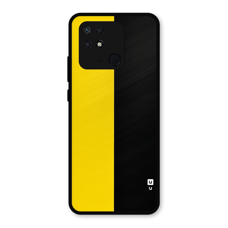Yellow Black Super Minimalistic Metal Back Case for Redmi 10 Power