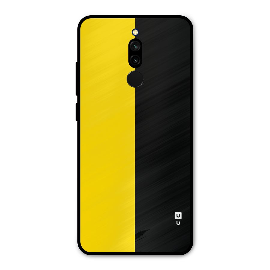 Yellow Black Super Minimalistic Metal Back Case for Redmi 8