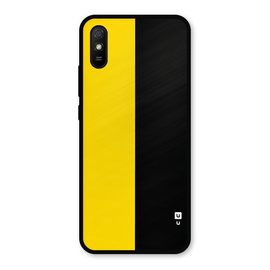 Yellow Black Super Minimalistic Metal Back Case for Redmi 9a