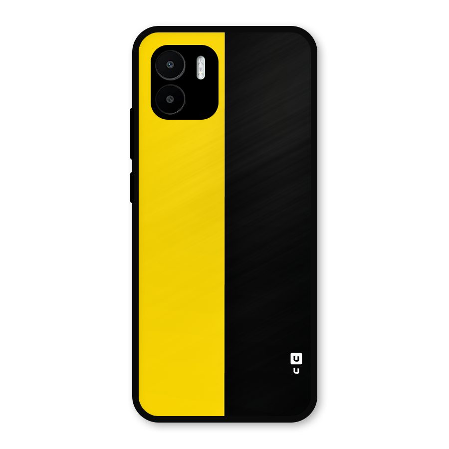 Yellow Black Super Minimalistic Metal Back Case for Redmi A1