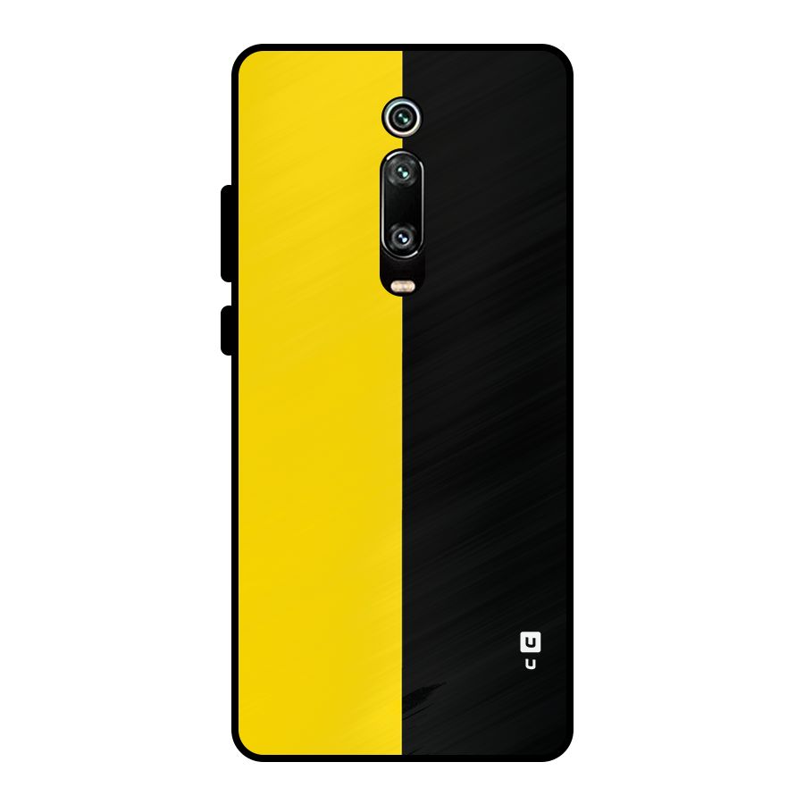 Yellow Black Super Minimalistic Metal Back Case for Redmi K20