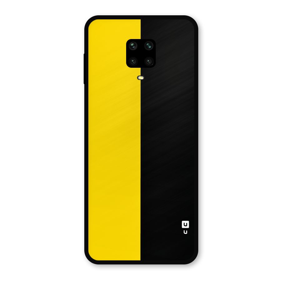 Yellow Black Super Minimalistic Metal Back Case for Redmi Note 10 Lite