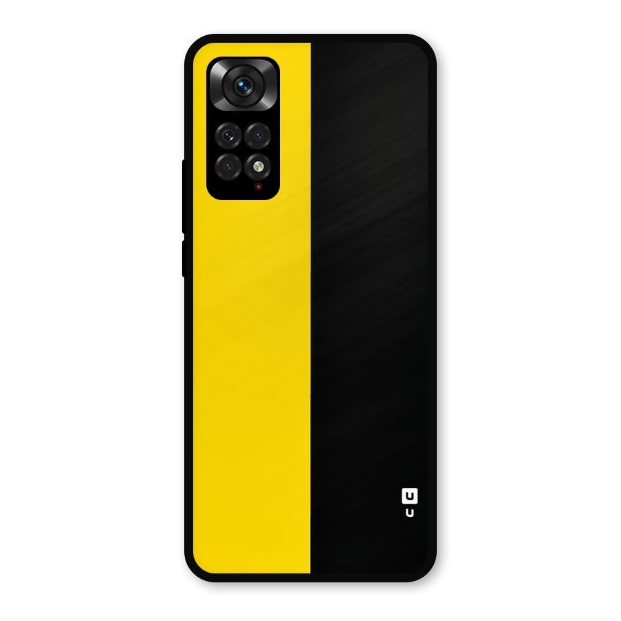 Yellow Black Super Minimalistic Metal Back Case for Redmi Note 11s