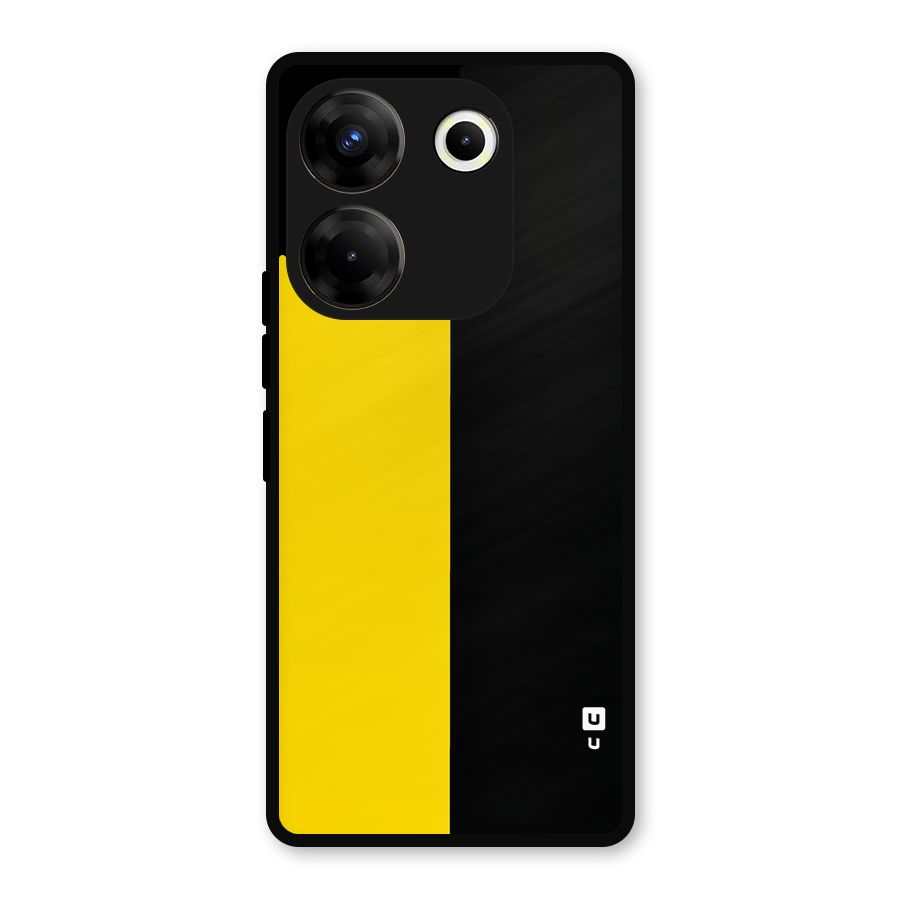 Yellow Black Super Minimalistic Metal Back Case for Tecno Camon 20