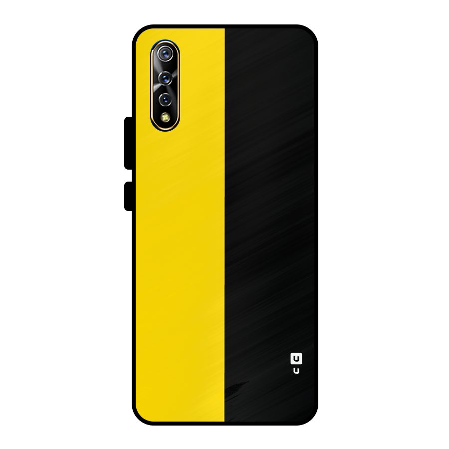 Yellow Black Super Minimalistic Metal Back Case for Vivo S1