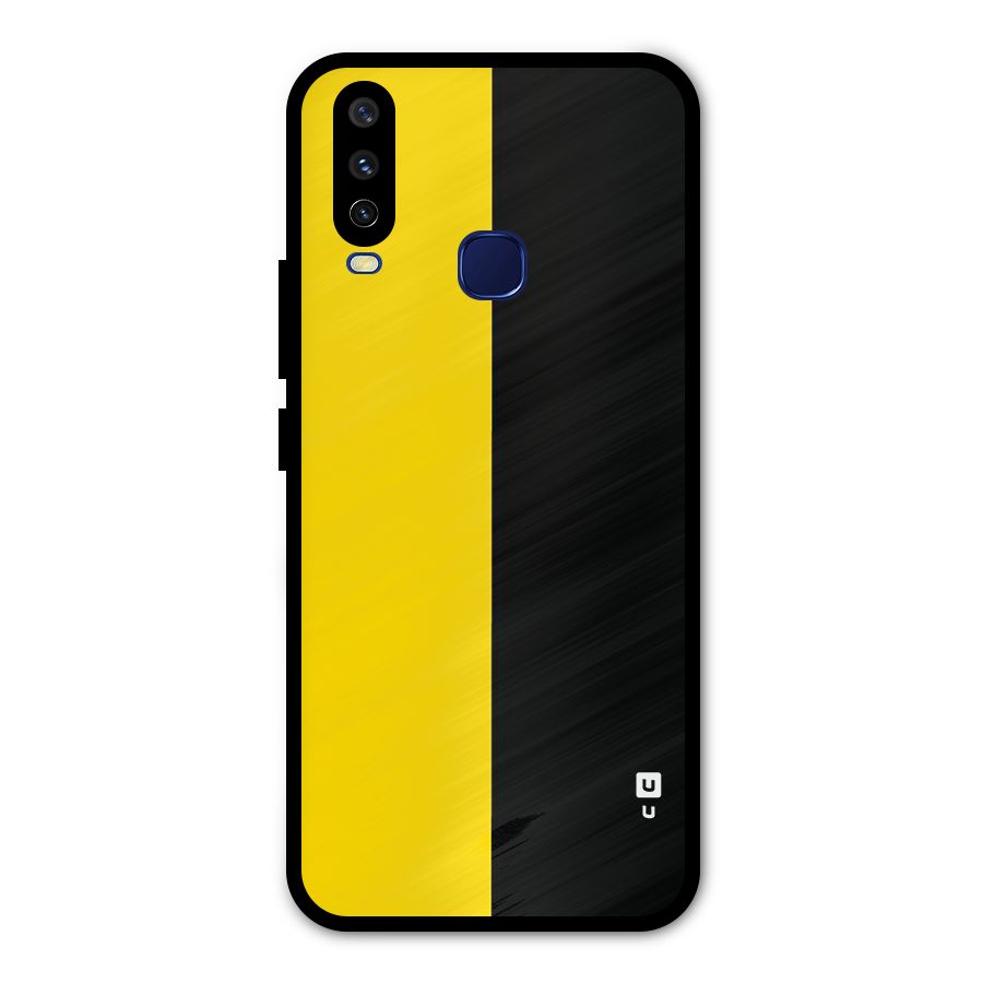 Yellow Black Super Minimalistic Metal Back Case for Vivo V17