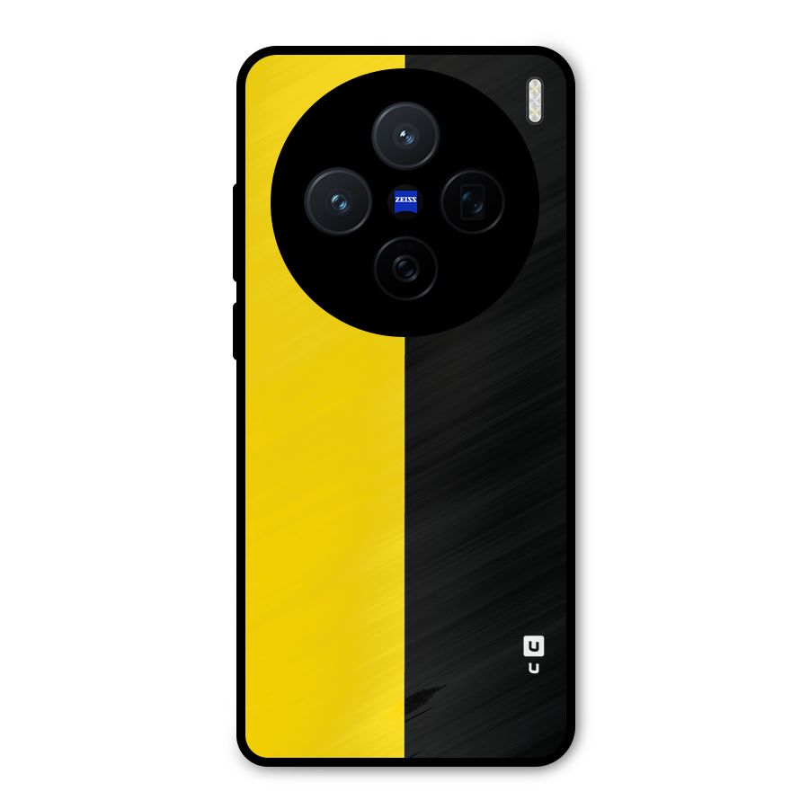 Yellow Black Super Minimalistic Metal Back Case for Vivo X200