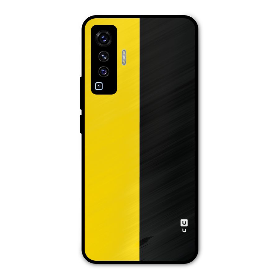 Yellow Black Super Minimalistic Metal Back Case for Vivo X50
