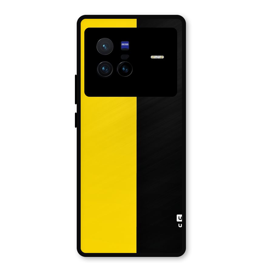 Yellow Black Super Minimalistic Metal Back Case for Vivo X80