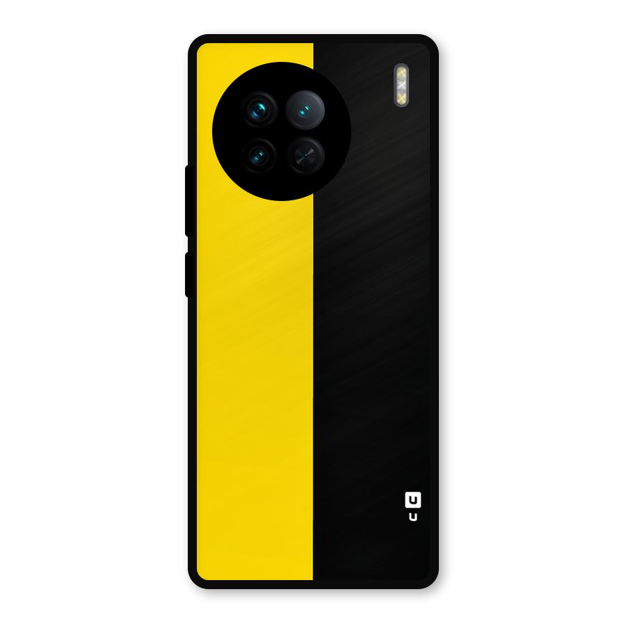 Yellow Black Super Minimalistic Metal Back Case for Vivo X90
