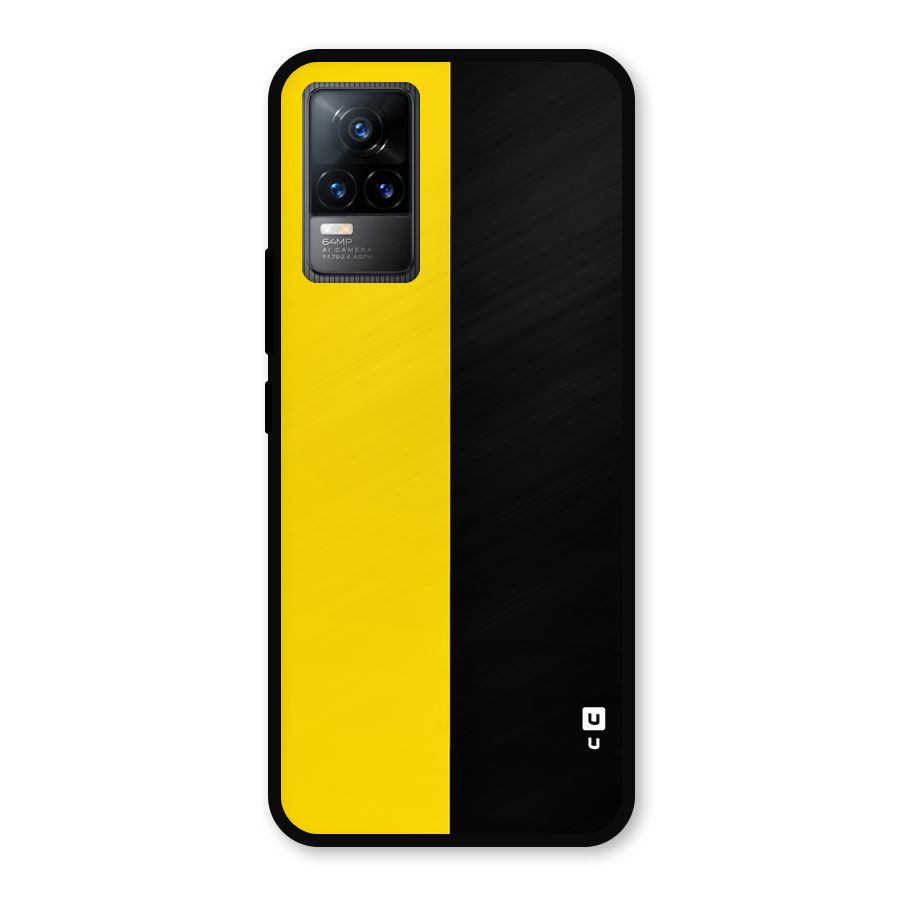 Yellow Black Super Minimalistic Metal Back Case for Vivo Y73