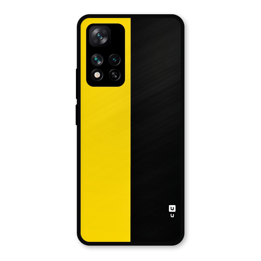 Yellow Black Super Minimalistic Metal Back Case for Xiaomi 11i Hypercharge 5G