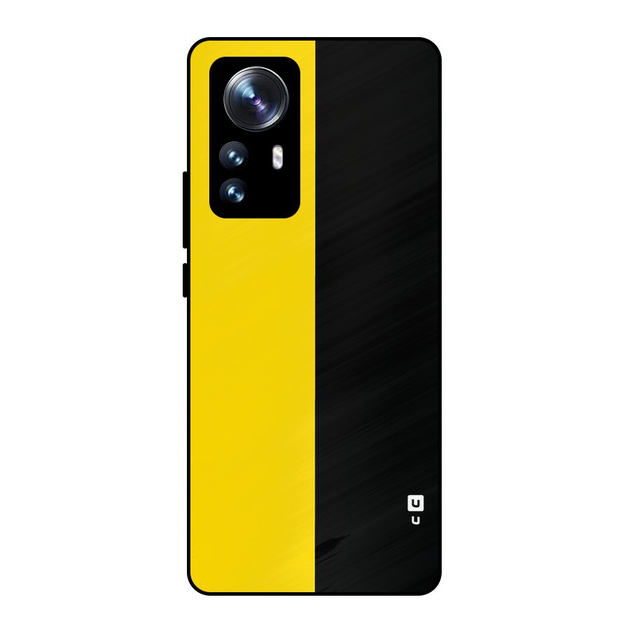 Yellow Black Super Minimalistic Metal Back Case for Xiaomi 12 Pro