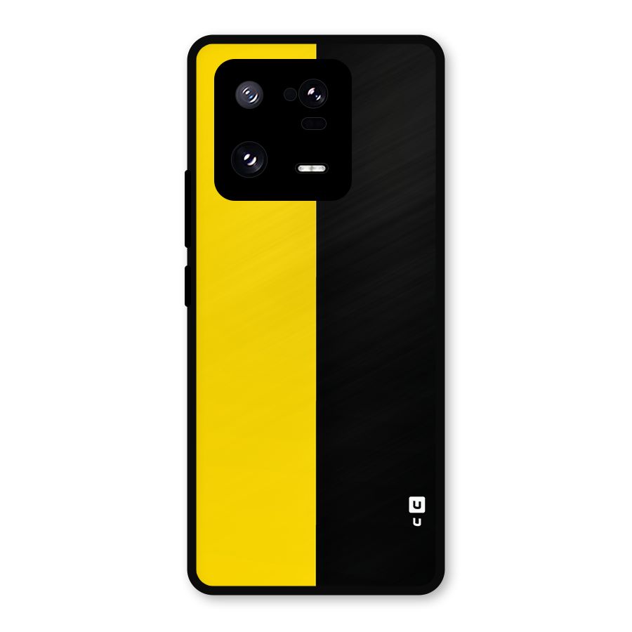 Yellow Black Super Minimalistic Metal Back Case for Xiaomi 13 Pro