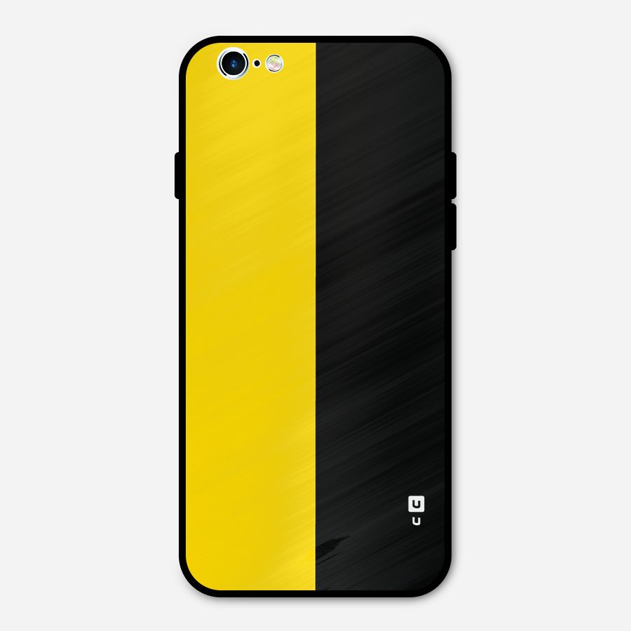 Yellow Black Super Minimalistic Metal Back Case for iPhone 6 6s