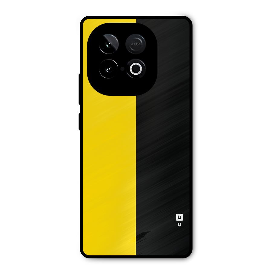 Yellow Black Super Minimalistic Metal Back Case for iQOO Neo 10