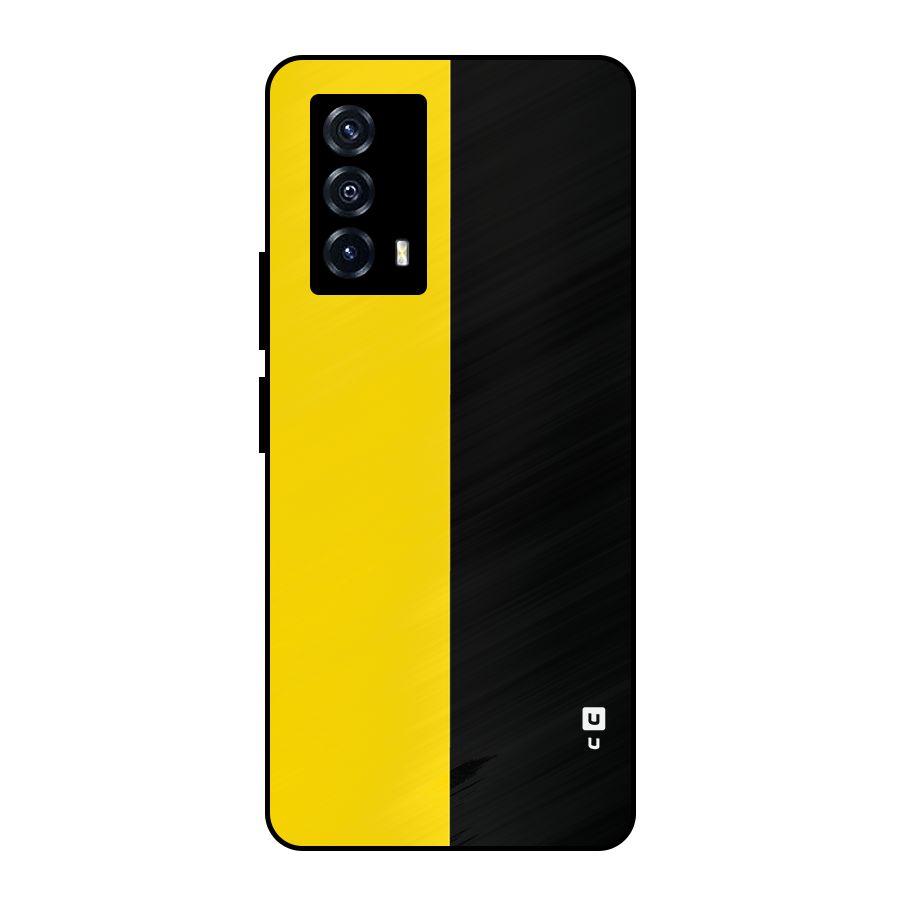 Yellow Black Super Minimalistic Metal Back Case for iQOO Z5